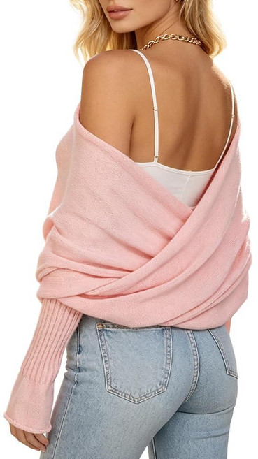 AlisOker Sweater Shawl Wraps for Women Criss Cross Knit Soft Warm Bridal Shrug Bolero Crop Scarf w
