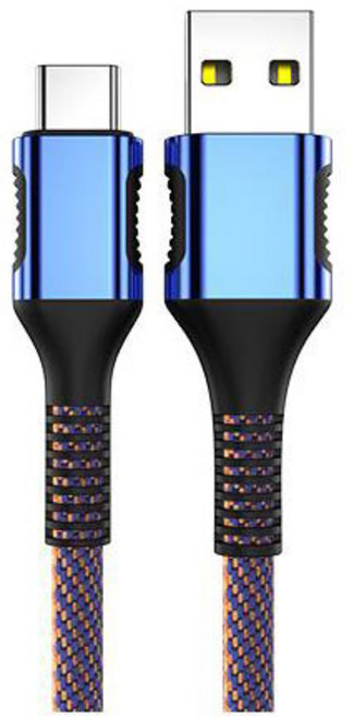 ISKMADE 데님 롱 C타입케이블 3M 고속충전 C-Type Cable, 블루, 1개