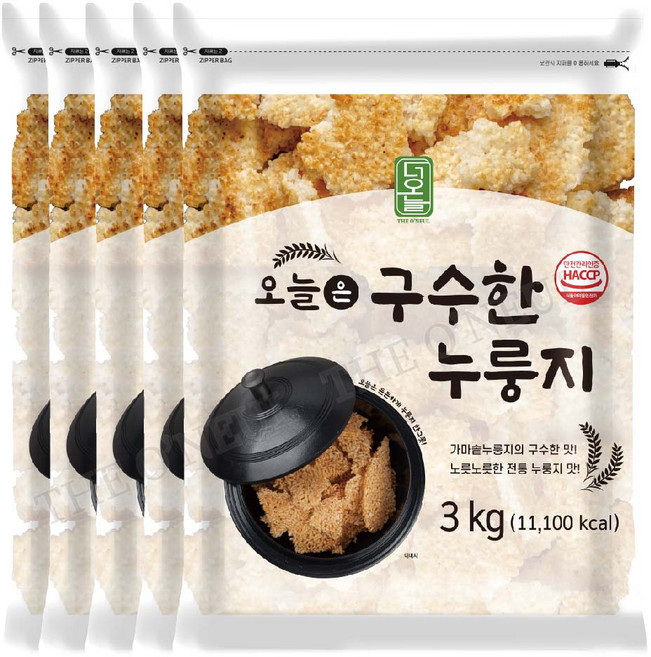 오늘 구수한누룽지, 3kg, 5개