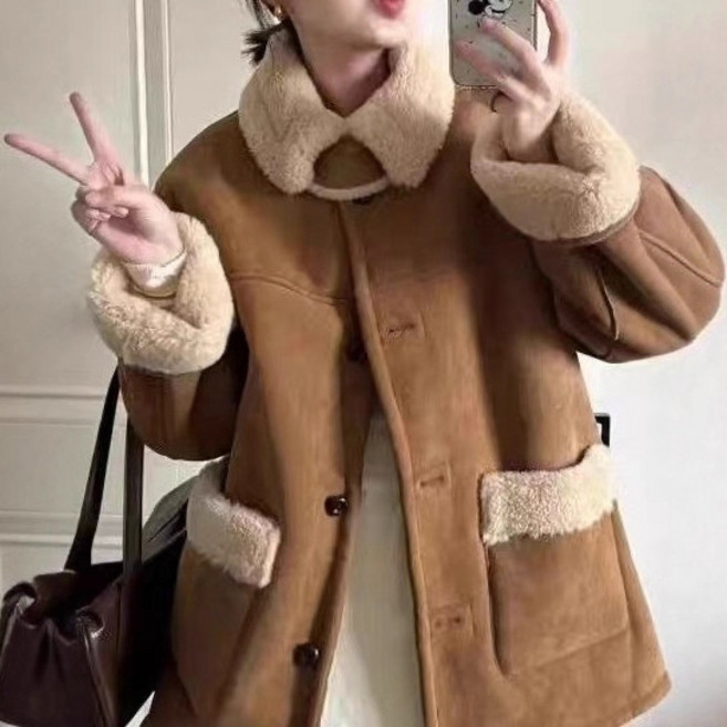 여성 리버서블 무스탕 양털자켓 하이넥 데일리 겨울자켓 T122557