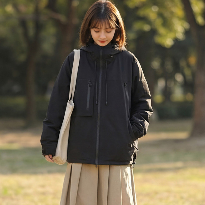 J162-9 레프벨 빅사이즈 여성 데일리 후드 집업 바람막이 점퍼