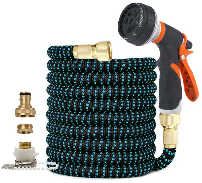 JIT 1pc 정원 호스 개폐식 정원 급수 파이프 세차 물총 고압 세차 물 파이프 Mag, 01 2분의 1 '', 02 100ft, Black blue