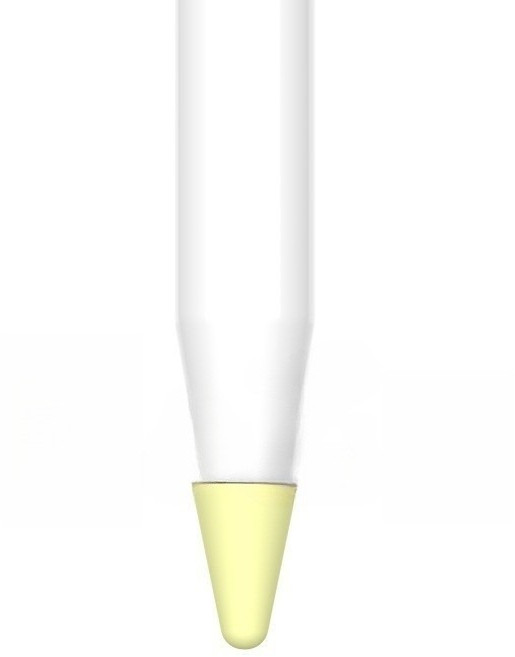 Apple Pencil 1/2 通用 軟矽膠筆尖套 輕柔防滑 耐磨靜音, 筆尖套-黃色(單個), 1個