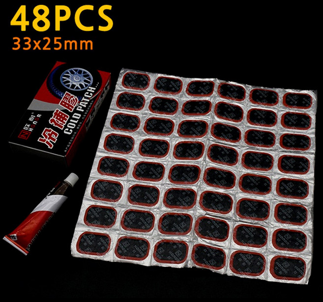 자전거 타이어 튜브 펑크 패치 48PCS 수리 빵꾸 땜빵 오토바이 바이크 킥보드, 1개, BI184.선택 - 타이어튜브 펑크패치 48PCS