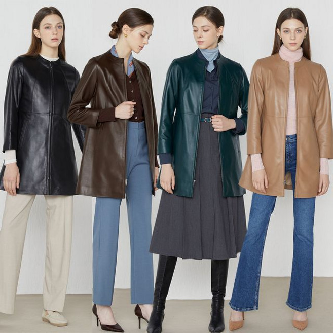 헤스티지 여성 양가죽 집업코트