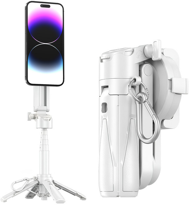 P15 藍牙磁吸自拍桿 1個, 白色, P15MINI/TRIKAMPORAL037