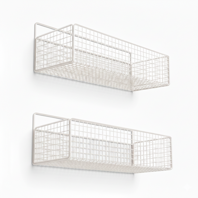 blitopia 1+1펀칭 디자인 다용도 바스켓 욕실 선반, 1개, 흰색