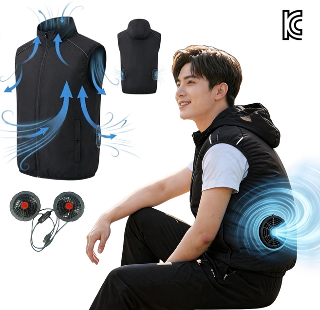 냉풍 팬 조끼 쿨링 에어컨 옷 여름 작업복 낚시 선풍기 조끼 캠핑 아웃도어