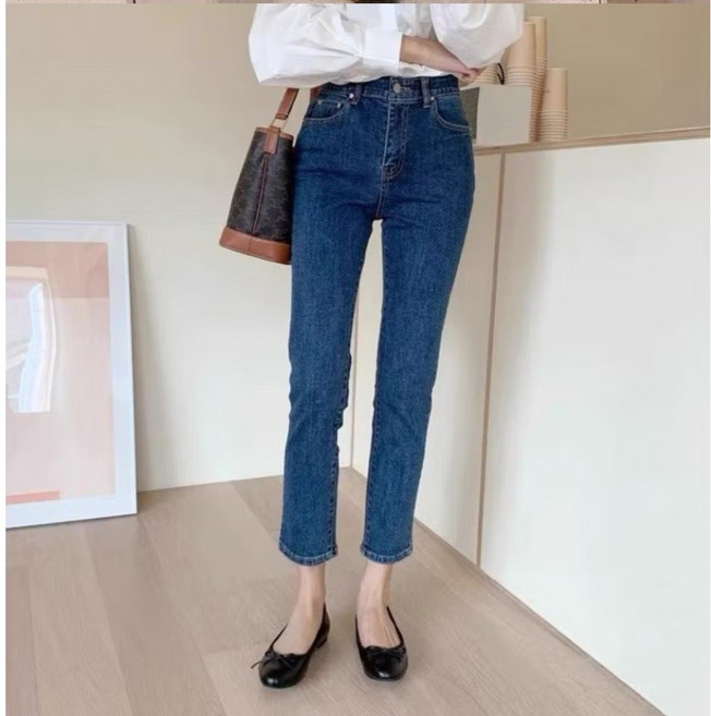 FSY 韓國 瘦腿Q彈薄牛仔褲 窄管休閒長褲
