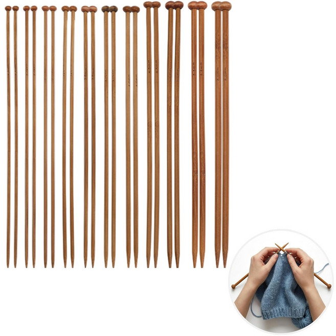 도나토르 뜨개질 대나무 꼭지바늘 세트, 11개