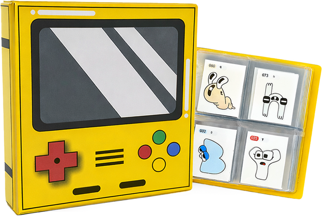 띠부띠부씰 앨범 스티커 북 로앤제이 20장, GAME BOY-씰북(노랑)