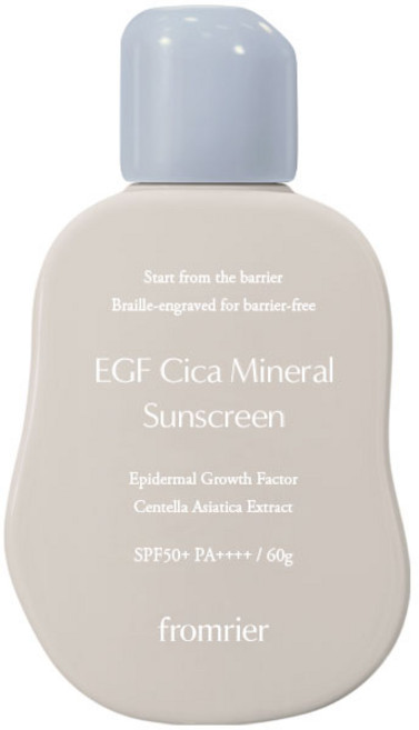 피부관리 화잘먹 쿨링프롬리에 비건 EGF 시카 무기자차 선크림 이지워시 자외선차단제 무자극 순한 썬크림 논코메도 - (7240046), 1개, 60g