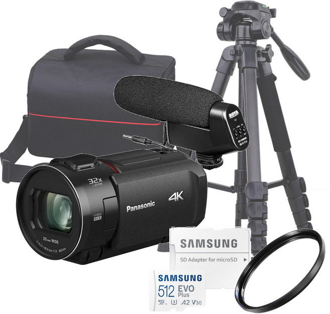 파나소닉 HC-VX3 4K 캠코더 512GB 올인원 패키지