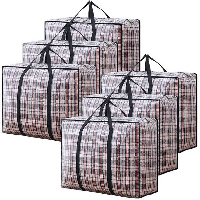 WHH 접이식 포장 이사봉투 방수 대용량 이사박스, 6개, 블랙