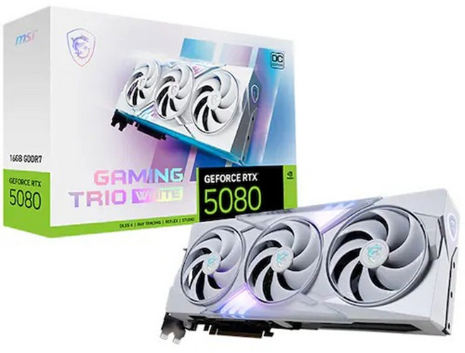 (포)MSI 지포스 RTX 5080 게이밍 트리오 OC 화이트 D7 16GB 트라이프로져4, MSI 지포스