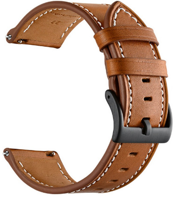 바오토드 갤럭시 기어S3 프론티어 클래식 호환 가죽 스티치 패션 시계줄 스트랩 밴드 줄, 브라운