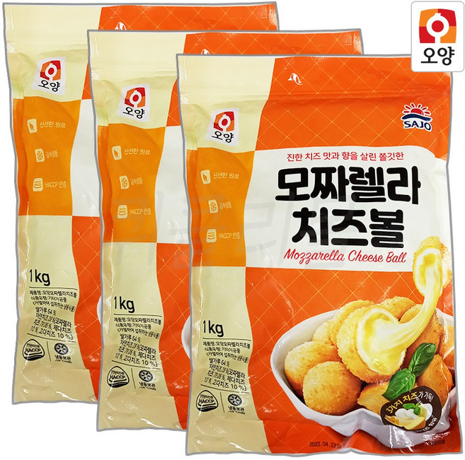 [사조오양] 모짜렐라 치즈볼 1kg+1kg+1kg, 3kg, 1세트