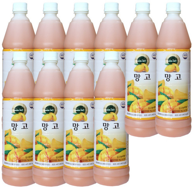 청솔 망고 음료 원액, 835ml, 10개