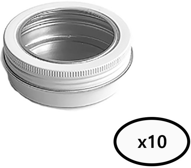 모든유통 60ml 알루미늄 원형 틴케이스 다용도용기 (일반 투명뚜껑) 10개묶음, 투명 10개묶음, 10개