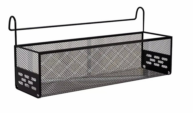 걸이형 철제 다용도 침대 수납 정리 포켓 바구니 사이드 행거 바스켓 창틀 욕실 정리 선반 2color, 1개, 01.걸이형 사이드 포켓 수납 바구니 블랙