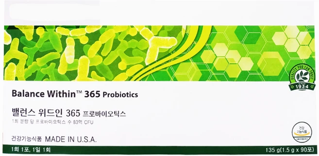암웨이 밸런스 위드인 프로바이오틱스 유산균 90포, 135g, 1박스 - 쿠팡