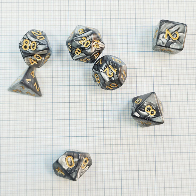 얼그레이 젤라또 펄 그레이 TRPG 주사위 7종 세트 실키 젤라또 에디션