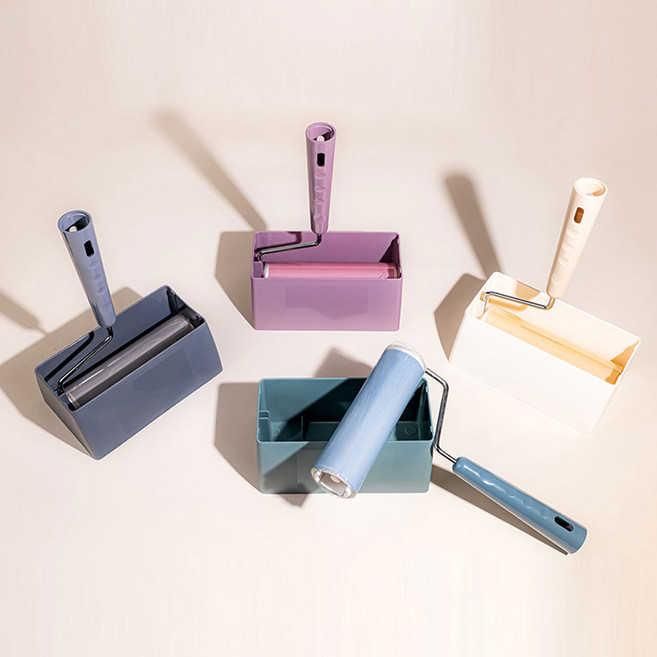 오래아 반영구 돌돌이 클리너 실리콘 롤 크리너 핸디형 or 2단봉, 1개, 에쉬블루