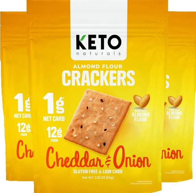 Keto Naturals 케토 크래커 저탄수화물 크래커 3팩, 3개, 64g - 쿠팡
