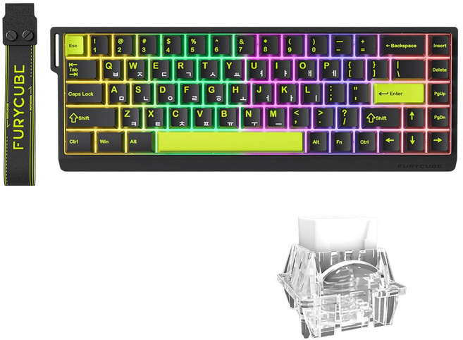 FURYCUBE M68HE 8k 래피드 트리거 자석축 게이밍키보드 ace 68 기계식 우팅 e-sports, 마그네틱축(자석축), M68 HE, 베타블랙