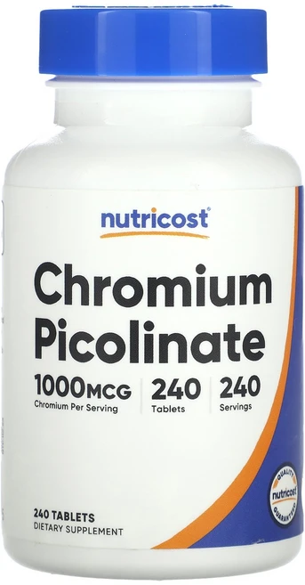 뉴트리코스트 Nutricost 피콜린산크로뮴 1 000mcg 240정122216원산지:기타, 1개, 240정 - 쿠팡