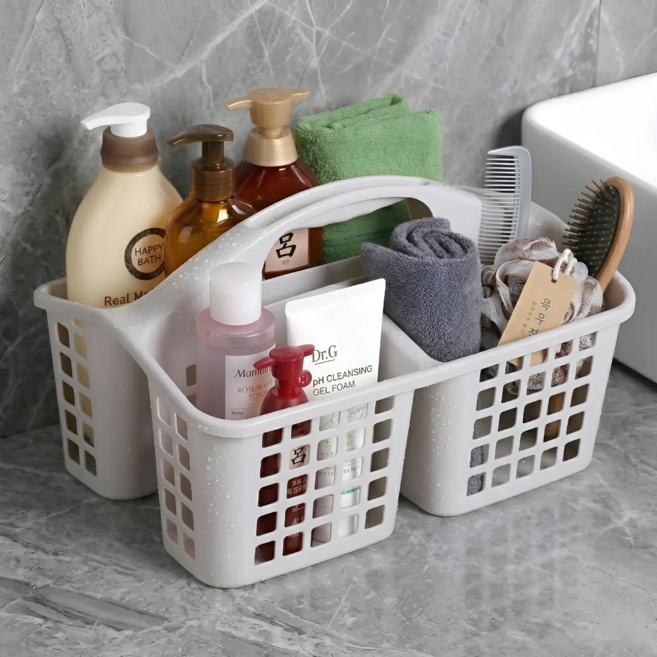 심플딤플 3단 목욕 바구니 샤워 수영장 세면도구 가방, 미니멀 그레이