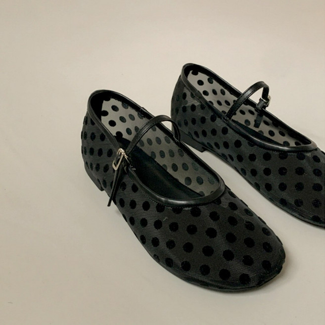 도트 망사 메리제인플랫 시스루 메쉬 여름플랫슈즈