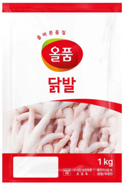 올품 뼈있는 통닭발 1kg 생닭발 냉장 손질닭발, 닭발 1kg, 1개
