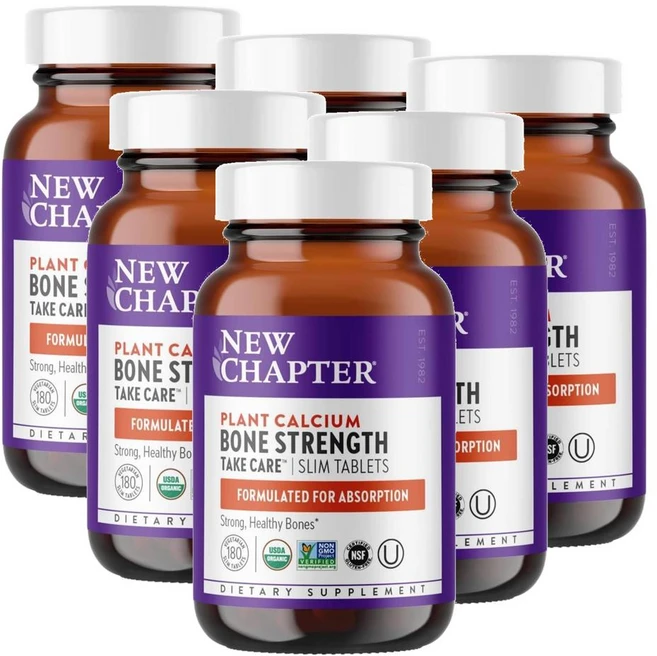 뉴챕터 식물성칼슘 본스트렝스 비타민 D3 K2 마그네슘 New Chapter Born Strength, 6개, 180정 - 쿠팡