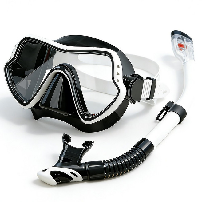 전문가용 스노쿨링 세트, 검정색 + 흰색