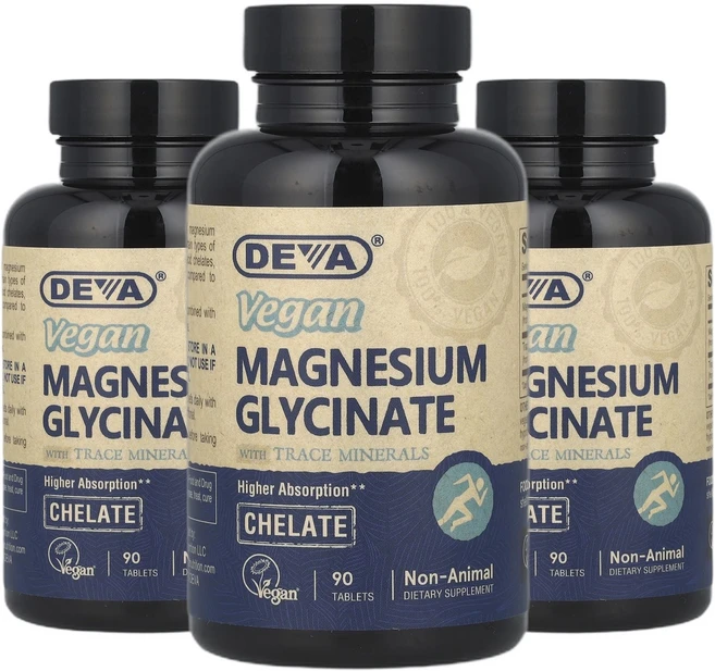 데바 마그네슘 비건 마그네슘 글리시네이트 미량 미네랄 함유 90정 2+1, 3개 - 쿠팡