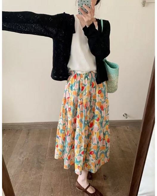Siluno 데일리 펀칭 니트 카디건