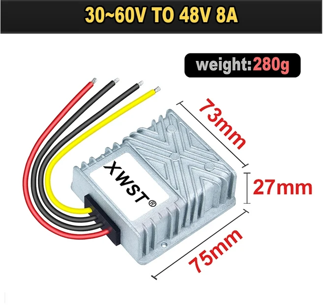 XWST DC 부스트 벅 컨버터 전압 조정기 오디오 CE용 변압기 모듈 30 ~ 60V 48V, 8A 75Silver, 30-60V, 1개