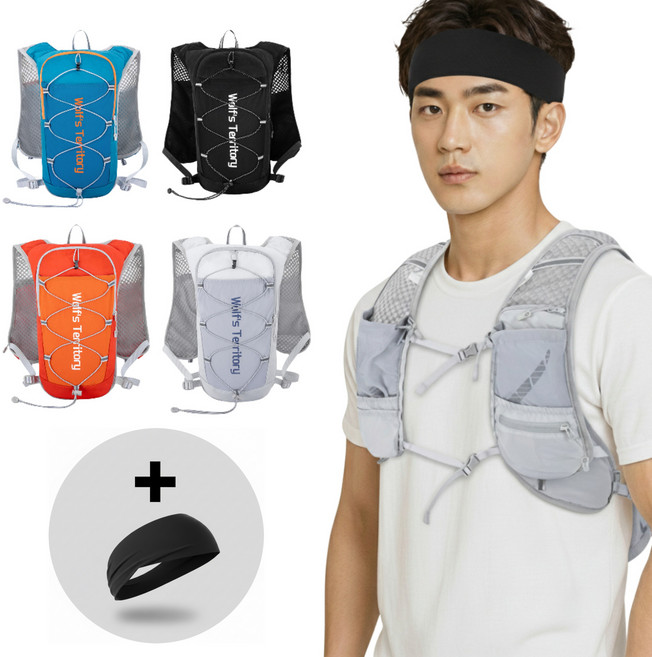 위즈룸 초경량 런닝 가방 러닝 조끼, 오렌지, 1개