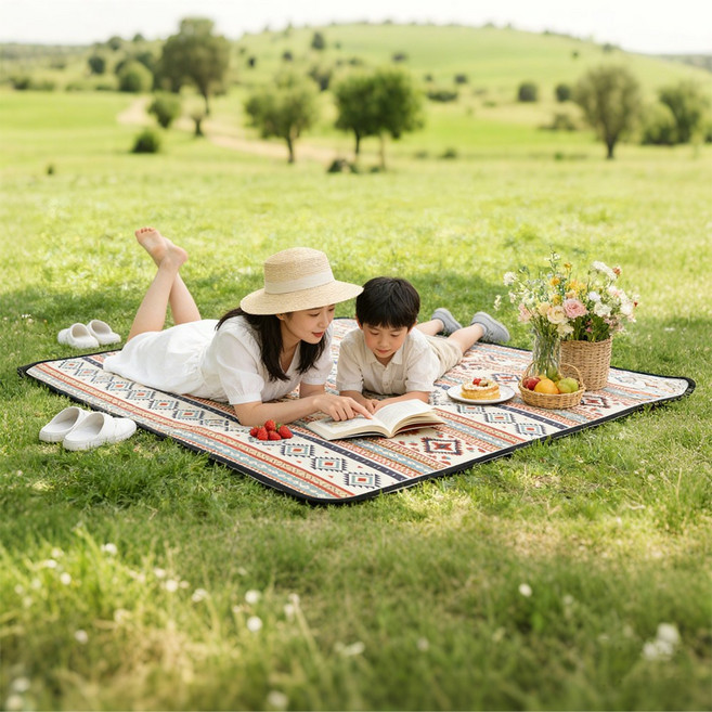 보코토 피크닉 돗자리 캠핑매트 다인용 방수 휴대형 매트, 히브루나이
