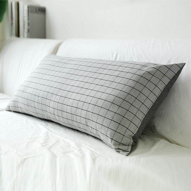 스타일공간 데일리 등쿠션 대쿠션 대형 커버, W체크그레이 (솜미포함)
