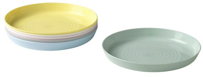 이케아 플라스틱 접시 그릇 파스텔 컬러 6p 식기 도구 홈 파티 안전한 성분 어린이 유아 아기 아이 안깨지는 여행 캠핑 야외 모임 가벼운 피크닉 소풍 간식 등산 KALAS 칼라스