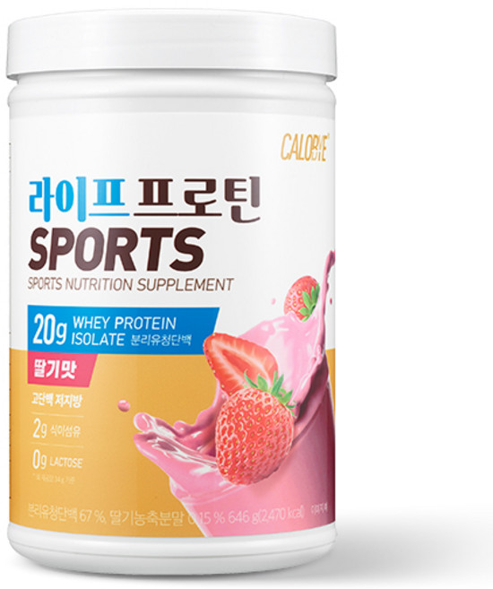 칼로바이 라이프 프로틴 스포츠 딸기맛, 646g, 1개