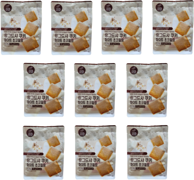 랑그드샤 쿠키 화이트 초코필링, 130g, 10개