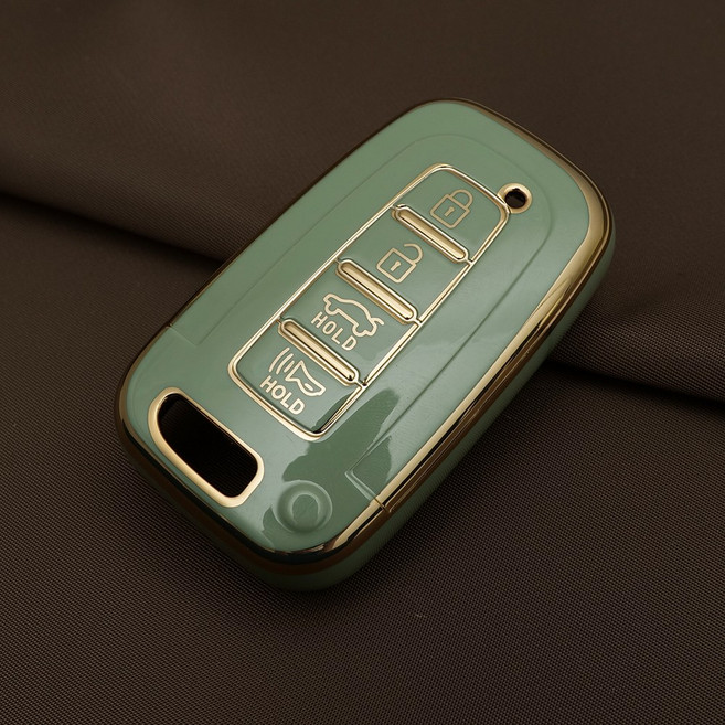 현대 아반떼MD 투싼IX 기아 모하비 모닝 쏘렌토 호환 스마트 차 키케이스 키홀더 TPU 키커버 리모컨, TA32(4버튼), 그린