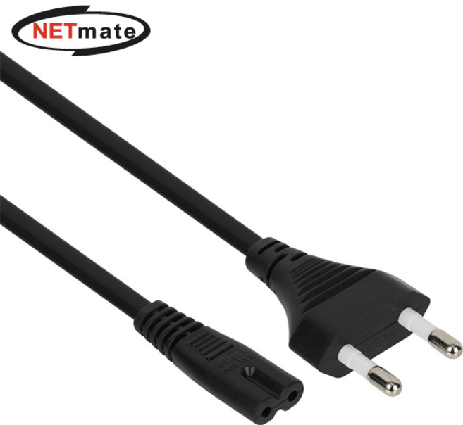 강원전자 넷메이트 NMP-KPC806B 220V 전용 2구(8자) AC 파워 케이블 0.6m(블랙), 본상품선택, 1개