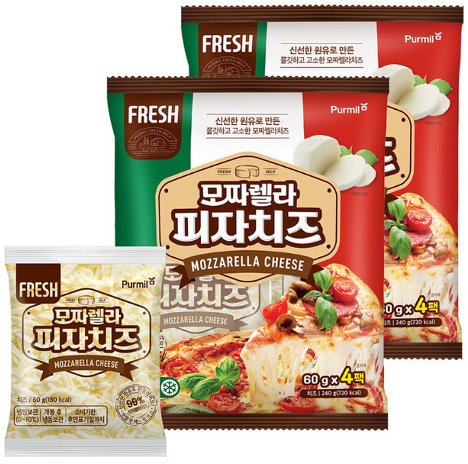 푸르밀 모짜렐라피자치즈, 2개, 240g