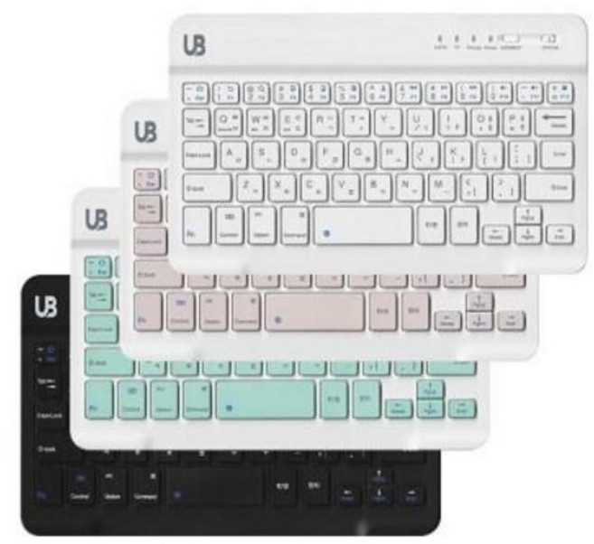 휴대용 슬림 블루투스 파스텔 무선 키보드 8~13인치 UB-BK-1, 13인치/핑크