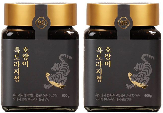 팔팔호랑이 흑도라지청 국산 도라지청 약도라지청, 600g, 1개입, 2개
