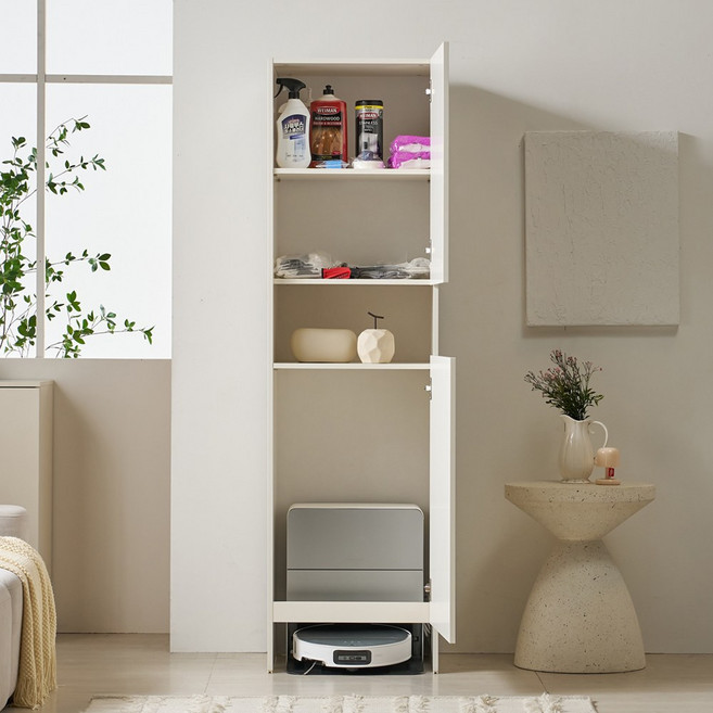 루미 키큰 높은 로봇청소기 수납장 정리함 캐비닛 무선청소기장, 02. 로봇청소기장